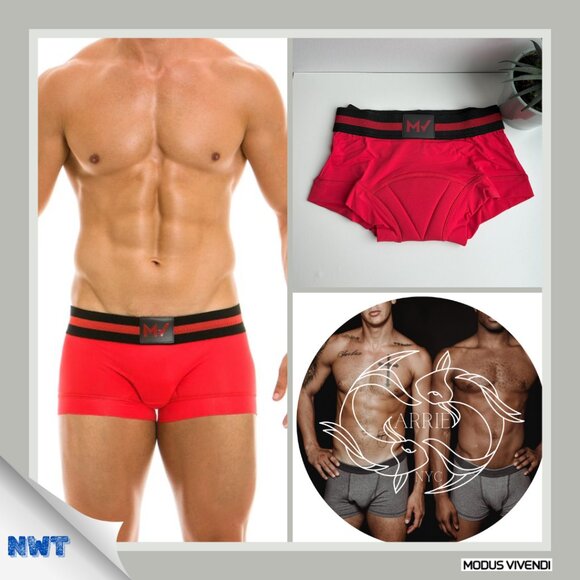 Modus Vivendi - Cycling Boxer Briefs - RED (M) - Picture 1 of 7
